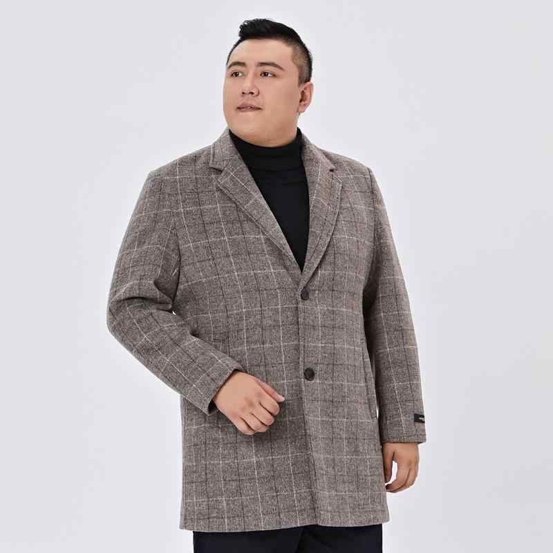 コート メンズ 大きいサイズ ウール 格子柄 秋冬 厚手 暖かい ビジネス 紳士服 ゆったり ラージサイズ 黒 グレー カーキ｜LINEAR shop