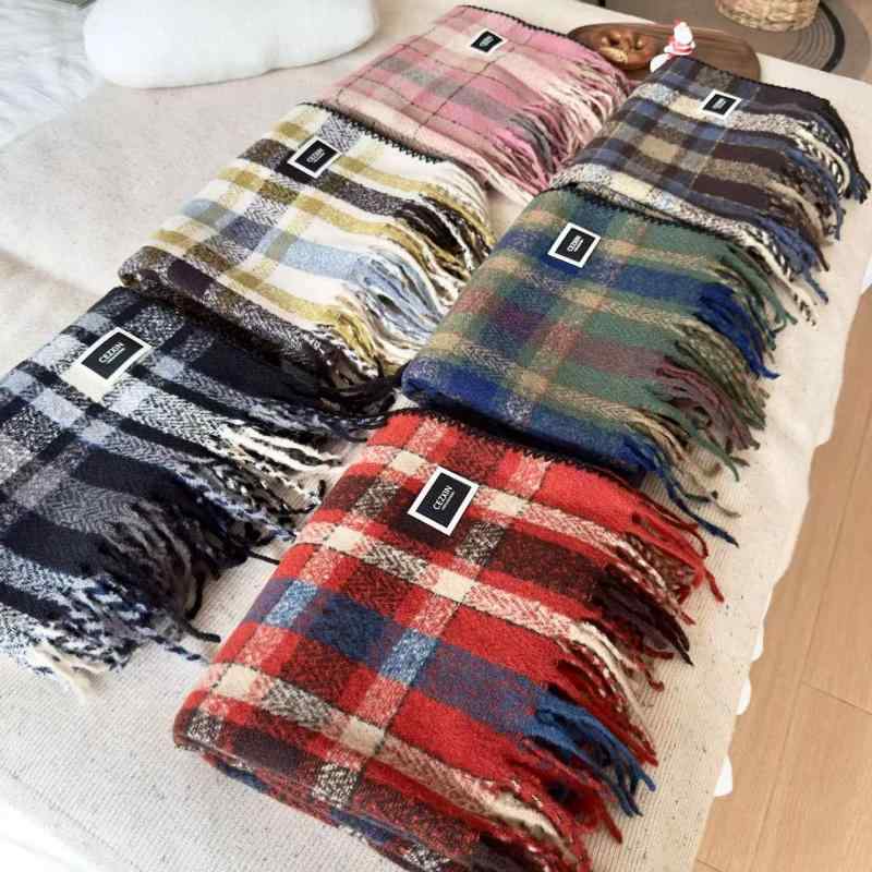 マフラー レディース 秋冬 格子柄 韓国 豪華感 学生 あったか ストール ショール 2way ブラック ベージュ ピンク系(x2)
