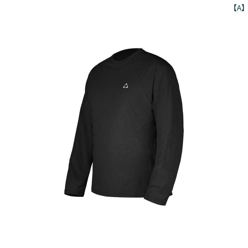 Tシャツ メンズ 男性用 アウトドア 吸湿速乾 長袖Tシャツ ランニング スポーツ トレーニング ウェア 丸首 ポリエステル 無地 ブラック グレー ホワイト パープル(x3)