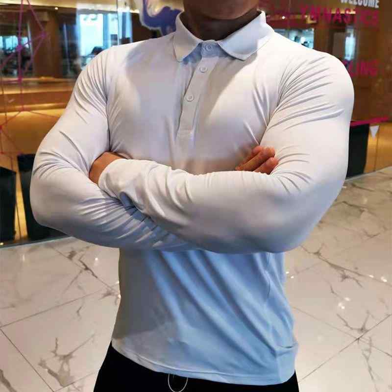 Tシャツ メンズ 男性用 スポーツウェア 吸湿速乾 長袖 ポロシャツ 接触冷感 トレーニングウェア ランニング 伸縮性 普段使い 春秋 ブラック ホワイト ブルー グレー