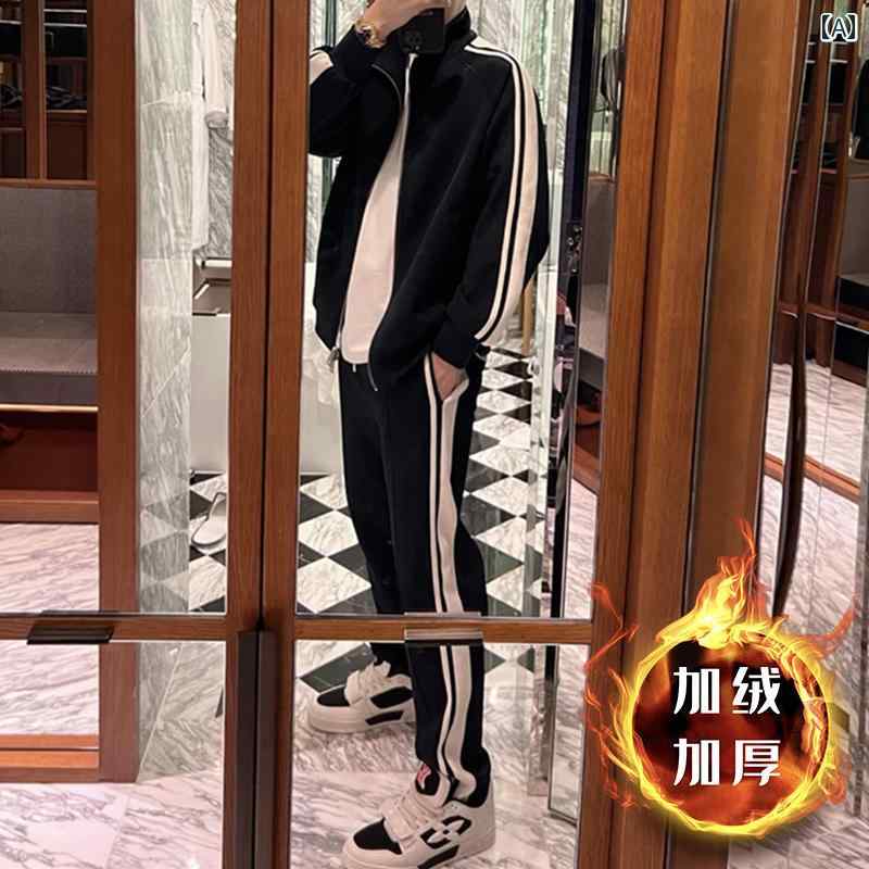 韓国 メンズ背広 秋冬 運動競技 心地好い 流汗 メンズ 濫りがわしい ズボン下 ツーピー 背広.カラフルカラーオシャレ