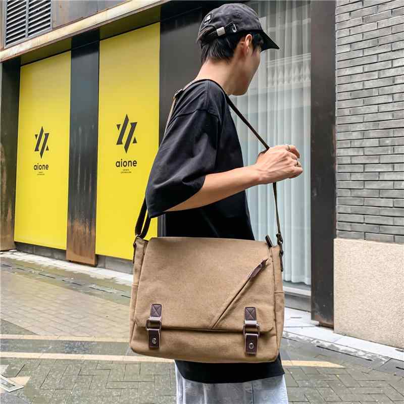 ショルダーバッグ 男性用 帆布バッグ ビジネス 普段使い シンプル ワンショルダー 大容量 学生 アマゾン グレー ブラック カーキ コーヒー 耐摩耗性(x3)
