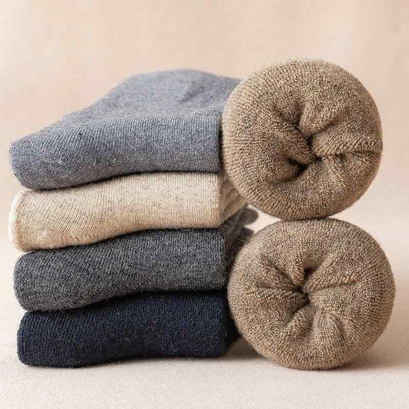 靴下 メンズ 男性用 ウール混紡 ソックス 秋冬 中筒 厚手 あったか 防寒 吸汗 防臭 カジュアル 黒 コーヒー 浅灰 深灰 紺 カーキ(x3)