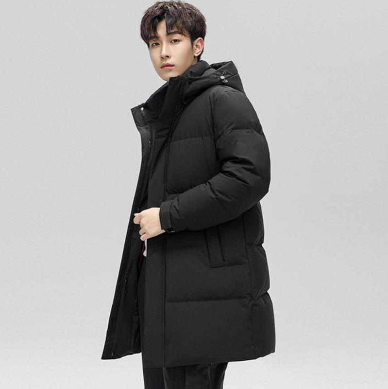 羽?服 メンズ 男性用 中綿 フード付き グラフェン 加厚 ダックダウン 800フィルパワー 豪華感 防寒 アウター コート 黒 ブラック カーキ ポリエステル 冬
