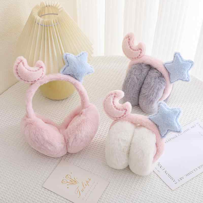 イヤーマフ レディース メンズ 防寒 耳あて 耳カバー かわいい 折りたたみ式 ピンク グレー 秋冬 暖かい あったか ポリエステル 普段使い アウトドア(x2)