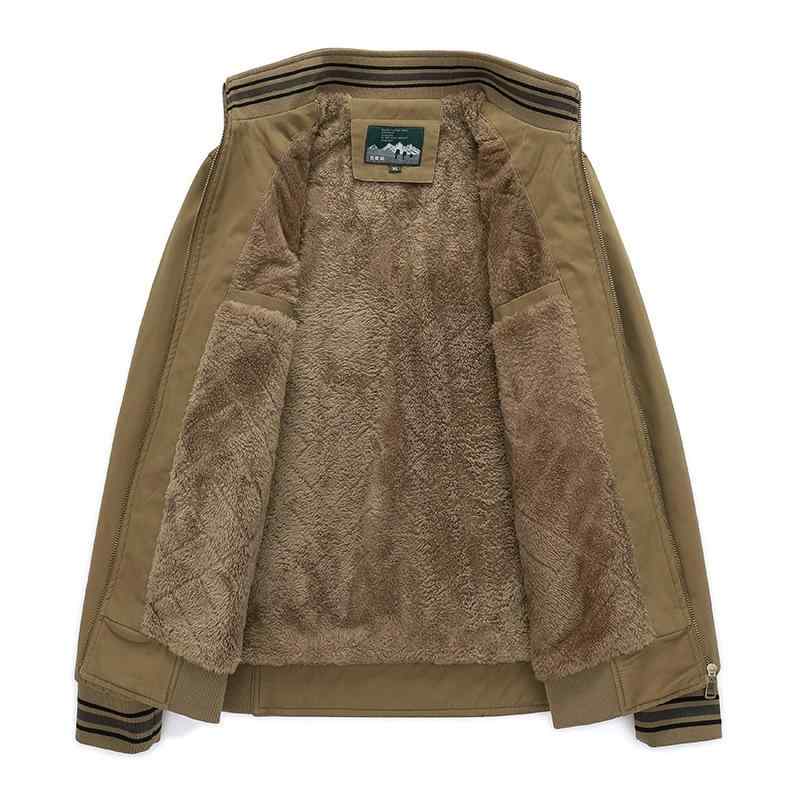 ジャケット 男性用 防寒 保温 裏起毛 ブルゾン ジャンパー ミリタリー カーキ 綿混紡 秋冬
