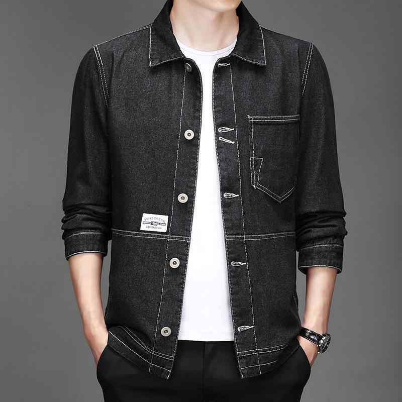 デニムジャケット メンズ Gジャン 男性用 レトロ カジュアル ブルゾン デニム 綿 ブラック 黒 春秋 M L XL XXL 3XL 4XL 5XL(x2)