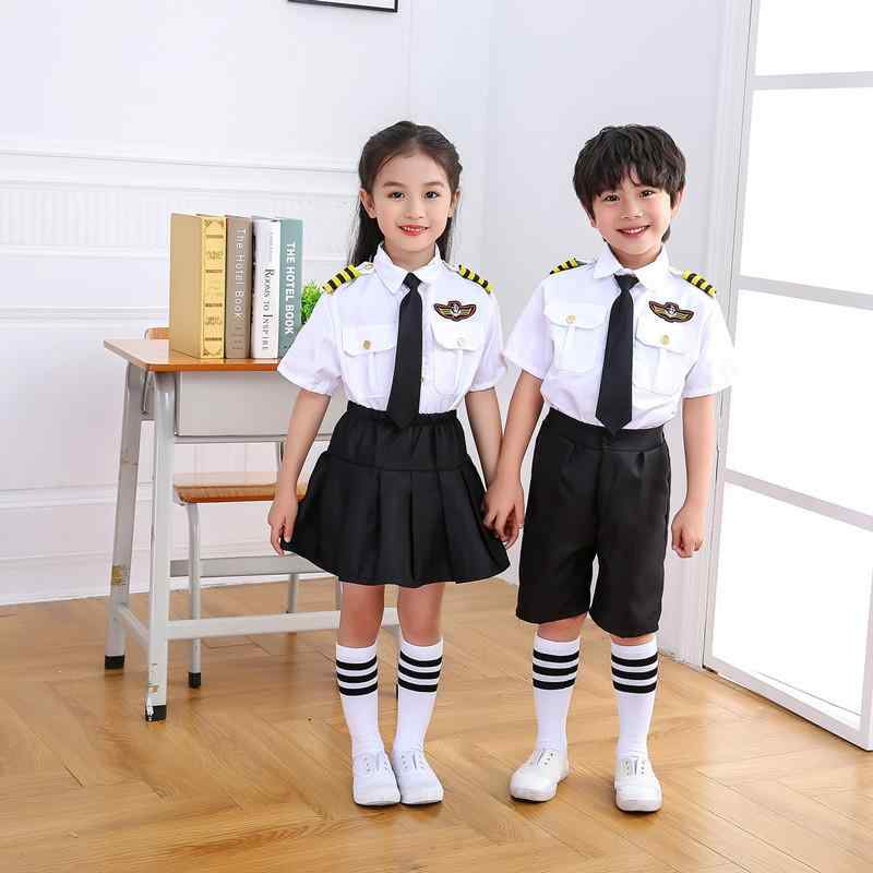 お子さん用 ユニフォーム 飛行士 飛行機取り締まり士 お召しもの 上下仕掛ける 時間 読み合わせる着 ドレス-キッズファッション