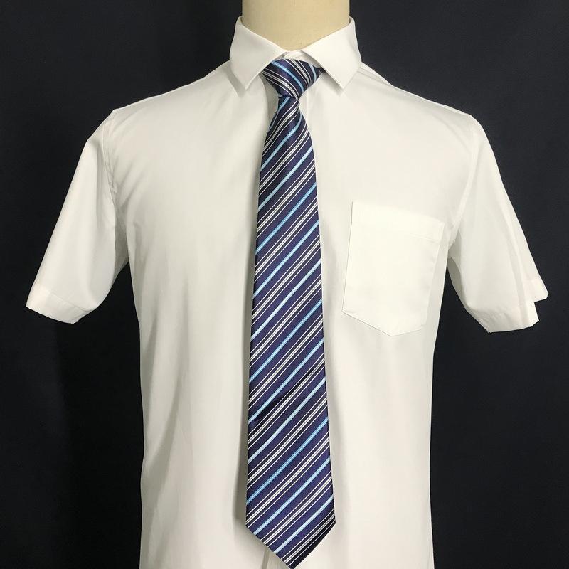 ネクタイ 男性用 簡単 ワンタッチ ポリエステル ストライプ ビジネス オフィス(x2)