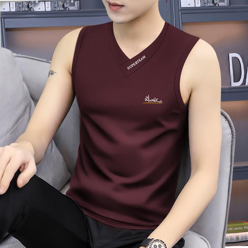 Tシャツ メンズ タンクトップ Vネック ノースリーブ Tシャツ トップス スポーツ トレーニング 接触冷感 吸湿速乾 薄手 スリムフィット 無地 ブラック ホワイト グレー ネイビー 春夏