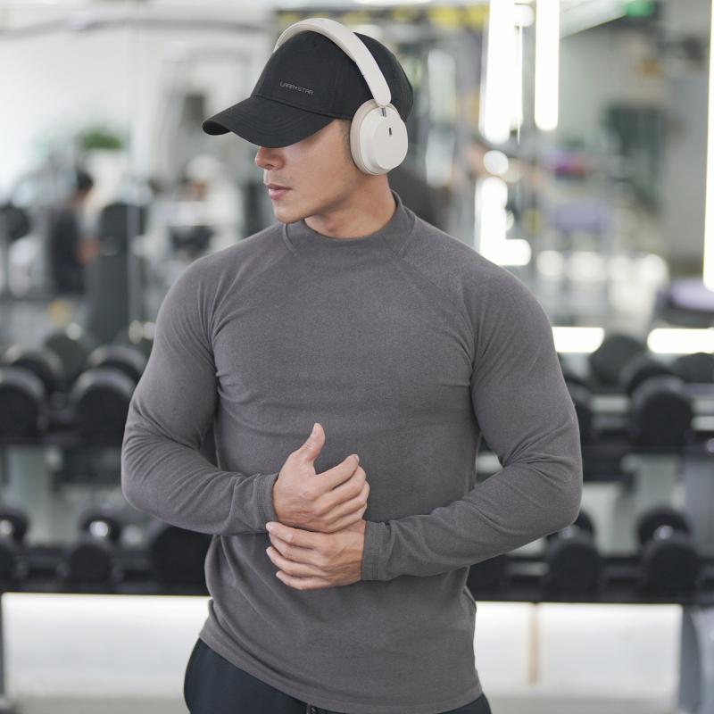 Tシャツ 男性用 秋冬 徳? 保温 スリムフィット ハーフハイネック 長袖 アンダーウェア スポーツ トレーニング ウェア 高弾性 ポリエステル