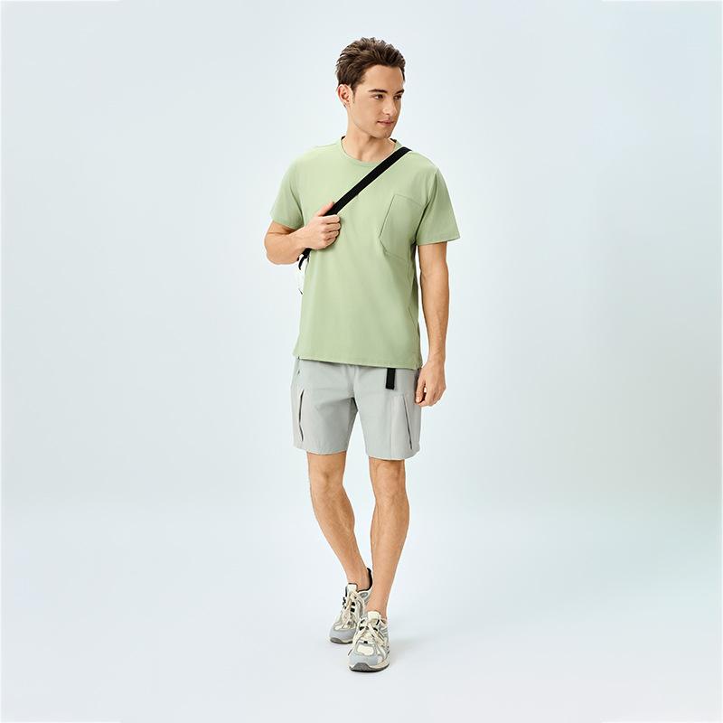 Tシャツ メンズ 男性用 速乾性 スポーツウェア アウトドア トレーニング トップス 半袖 無地 ポリエステル ブラック ホワイト ブルー グリーン 接触冷感