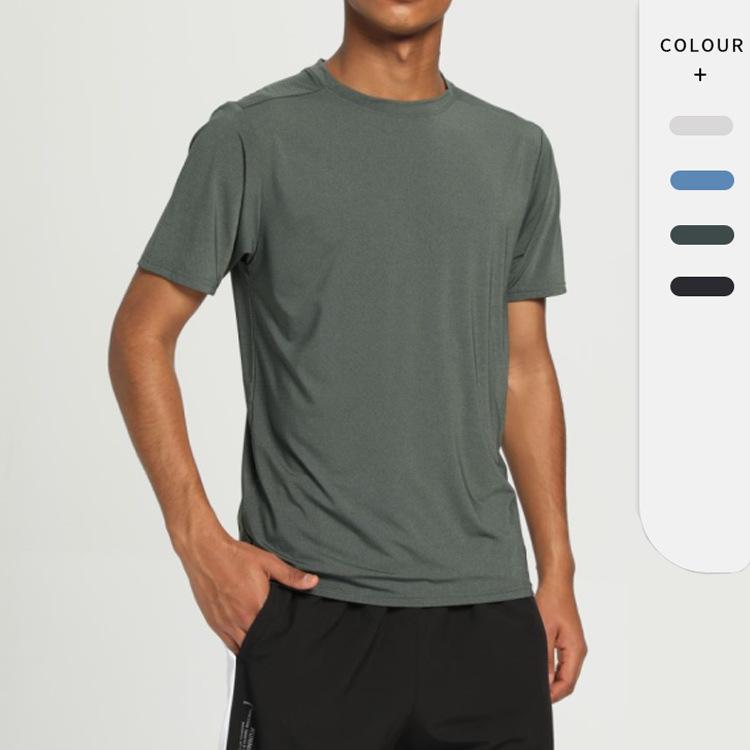 ポロシャツ メンズ 男性用 半袖 Tシャツ スポーツウェア カジュアル 接触冷感 吸湿速乾 ランニング トレーニング ウェア トップス ブルー 麻ブラック グレー 軍緑