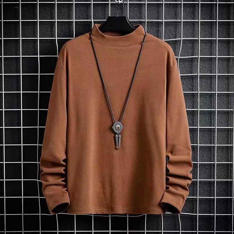 Tシャツ メンズ 秋冬 裏起毛 ハイネック 長袖 インナー 無地 スリム あったか 暖かい ポリエステル ブラック 黒 グレー グレー ホワイト 白 カットソー トップス 普段使い(x2)