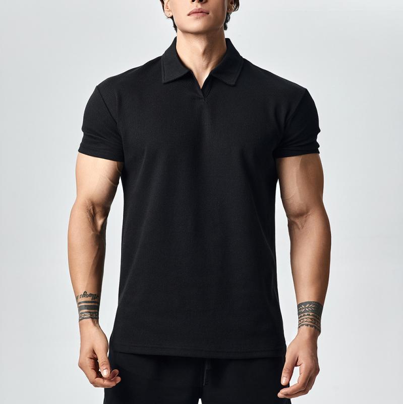 Tシャツ 男性用 スポーツ カジュアル ウェア トレーニング トップス ヘンリーネック 半袖 リネン混紡 接触冷感 白 黒 グレー