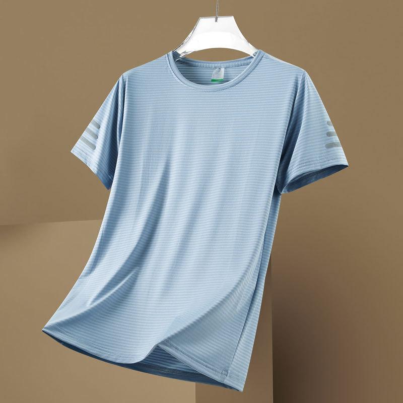 Tシャツ メンズ 男性用 半袖 スポーツ ウェア 接触冷感 吸湿速乾 ランニング トレーニング 運動着 トップス 薄手 無地 ホワイト ブラック ブルー グレー ピンク系