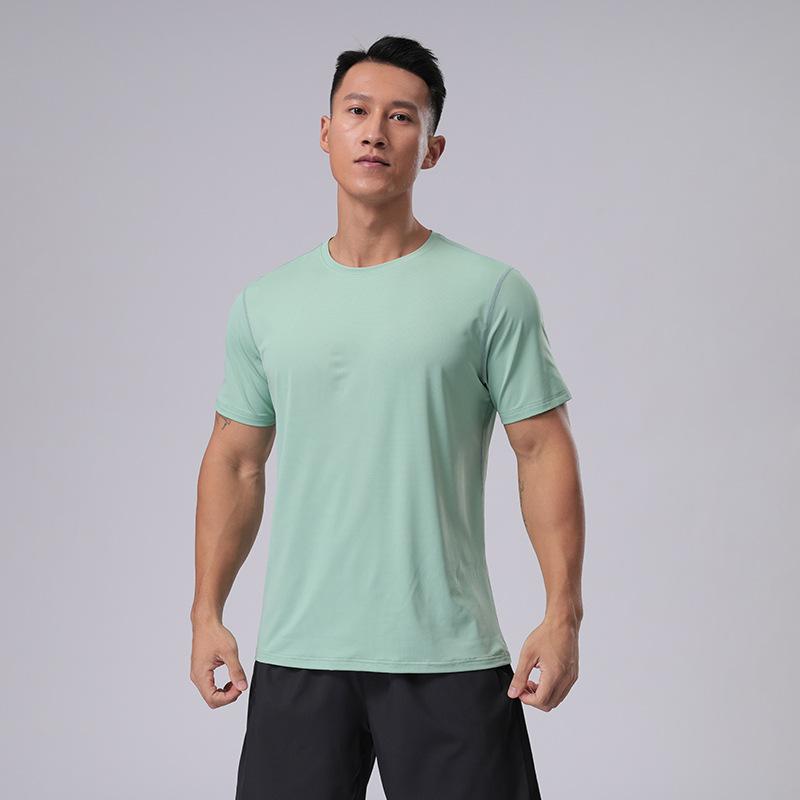 Tシャツ メンズ 男性用 スポーツウェア 接触冷感 吸湿速乾 トレーニング ランニング ウェア 夏 運動着 丸首 無地 半袖 黒 ブラック グレー(x2)