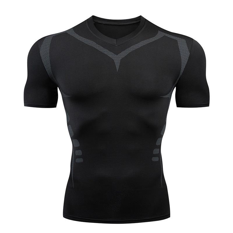 Tシャツ メンズ 男性用 コンプレッションウェア 高弾性 半袖 速乾性 ウェア フィットネスウェア バスケットボール サッカー ランニング トレーニング トップス スポーツインナー 春夏 秋(x2)
