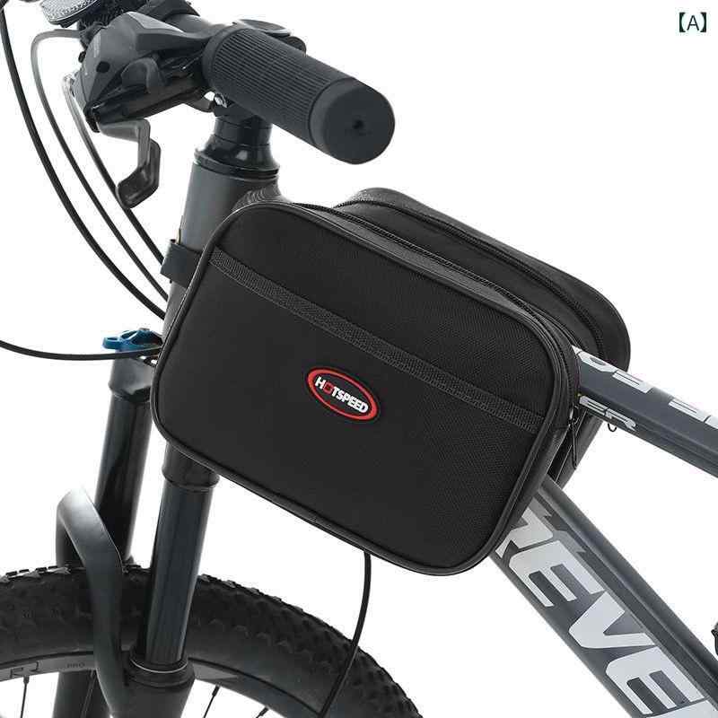 自転車 バッグ マウンテンバイク フロント ビーム トップ チューブ サドルバッグ クロスビーム サイクリング 携帯電話 アクセサリー