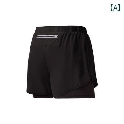 男性 プロ 仕様の ランニング ショーツ マラソン 携帯電話 収納 可能 七分 丈 パンツで ウエスト 後ろの ジッパー ポケットが 5つ
