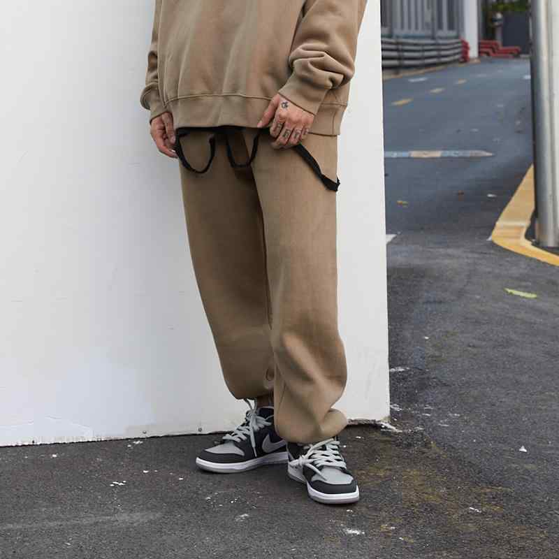 パンツ 男性用 スウェットパンツ 裏起毛 無地 ストリート系 カジュアル ロングパンツ テーパードパンツ カーキ ブルー系 グレー