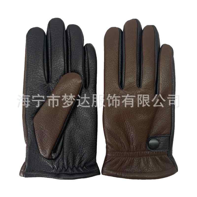 手袋 男性用 秋冬用 羊革 シープスキン グローブ レザーグローブ 防寒 暖かい バイク 自転車 ドライブ 黒 茶色(x2)|LINEAR shop