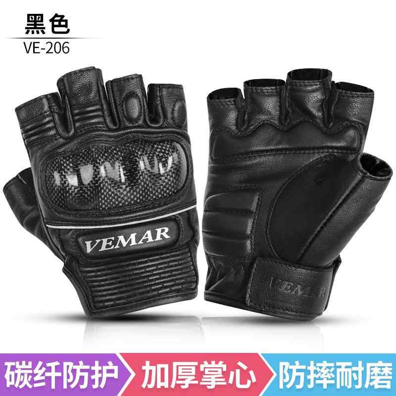 手袋 男性用 バイク グローブ 革 シープスキン カウレザー 指なし ヴィンテージ レーシング 通気性 衝撃吸収 ブラック 蛍光イエロー M L XL 2XL(x3)