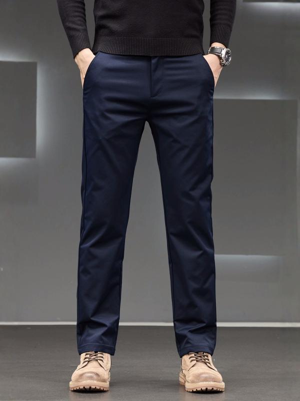 パンツ 男性用 コットン ズボン ストレッチ 秋冬 ストレート カーキ スラックス メンズ 紳士服 ボトムス カジュアル 通勤 ミドルエイジ 普段使い
