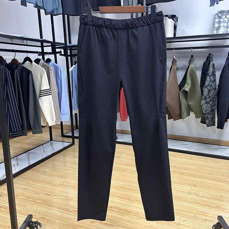 ズボン メンズ 男性用 紳士 接触冷感 薄手 速乾性 ストレッチ ストレートパンツ ロングパンツ カジュアルパンツ イージーパンツ リラックスパンツ 無地 黒 ブラック カーキ グレー(x5)