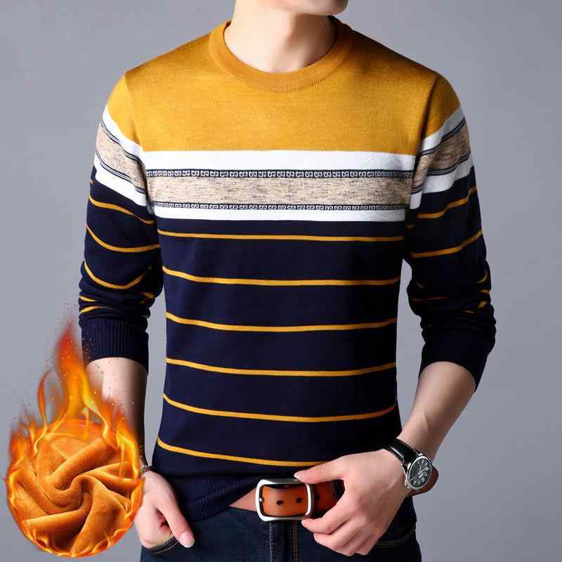 ニット メンズ 男性用 秋冬 裏起毛 長袖Tシャツ カットソー インナー あったか 暖かい 防寒 ストレッチ 伸縮性 通気性 快適 普段使い 部屋着 トップス(x5)