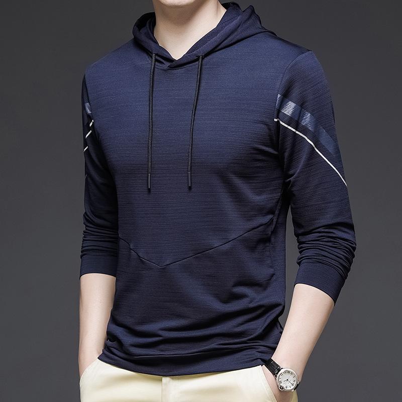 Tシャツ メンズ 男性用 スポーツウェア 速乾性 長袖 ポリエステル 高襟 プルオーバー 配色 トレーニング ウェア 運動着 ルームウェア 部屋着 スポーティ