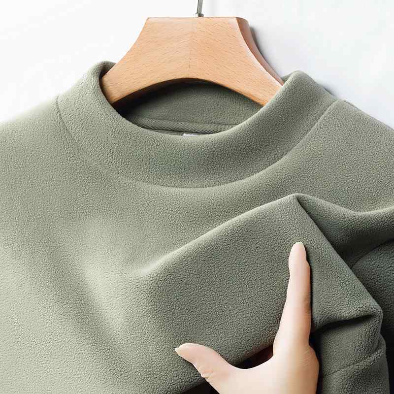 Tシャツ メンズ 男性用 長袖 秋冬 保温 裏起毛 あったか インナー トップス カットソー ポリエステル 無地 シンプル カジュアル