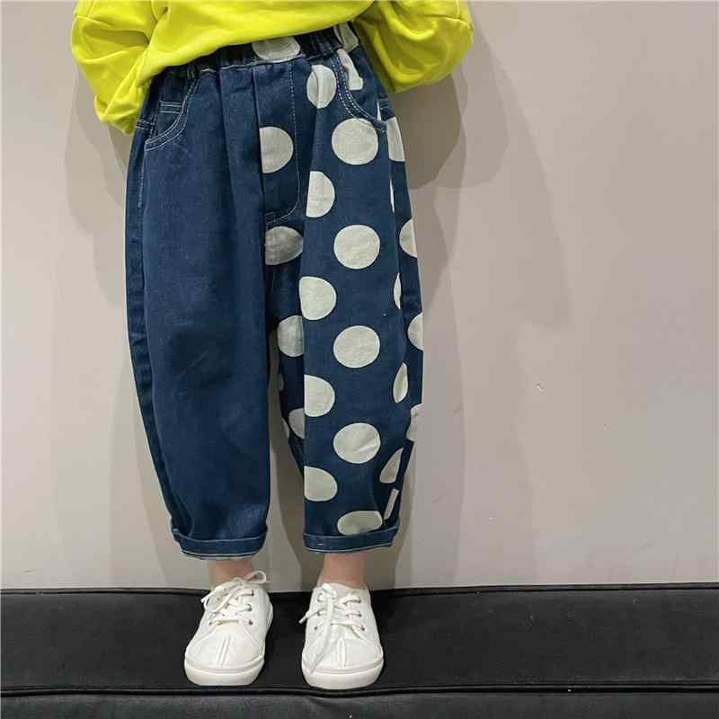 キッズ ズボン下 歳月 ちびっ子用 ジーンズズボン下 水玉飾りつけ うつり変わり ロングズボン下 お坊っちゃん お嬢さん 愛くるしい 普段着 90珊 100珊 110珊 120珊 130珊 140珊 150珊