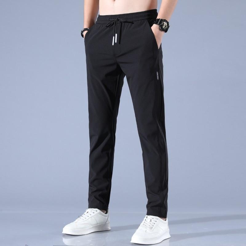 パンツ メンズ 接触冷感 リラックス ストレート 薄手 ウエストゴム 伸縮性 スポーツ カジュアル イージーパンツ ルームウェア 部屋着 普段使い 28 29 30 31 32 33 34 36 38 ブラック グリーン グレー カーキ ブルー