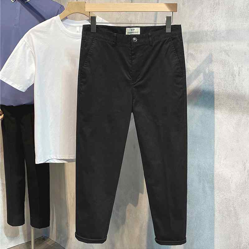 パンツ 男性用 9分丈 コットンパンツ 無地 テーパードパンツ カジュアルパンツ 24歳 35歳 ブラック カーキ