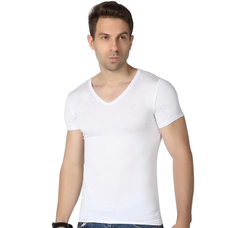 Tシャツ メンズ 男性用 竹繊維 Vネック 丸首 半袖 トップス 大きいサイズ ゆったり 伸縮性 柔らかい 肌触り 快適 春夏 秋冬(x5)