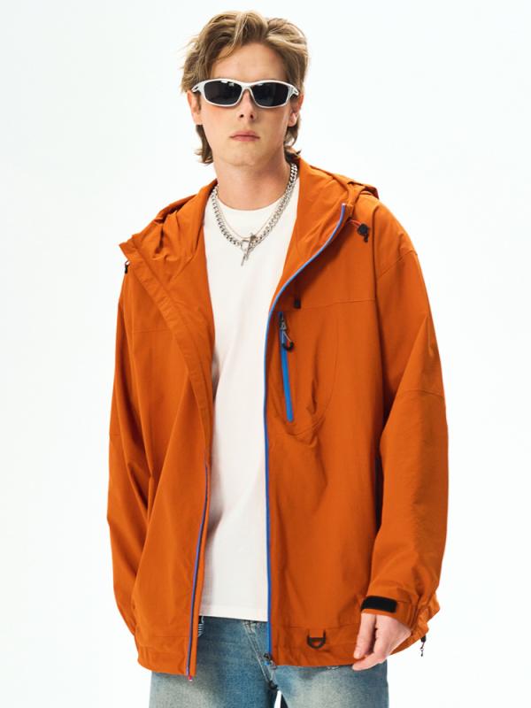 ジャケット レディース メンズ アウトドア 登山服 防風 防水 スポーツ カジュアル フード付き ジャンパー アウター 男女兼用 ポリエステル 春秋1