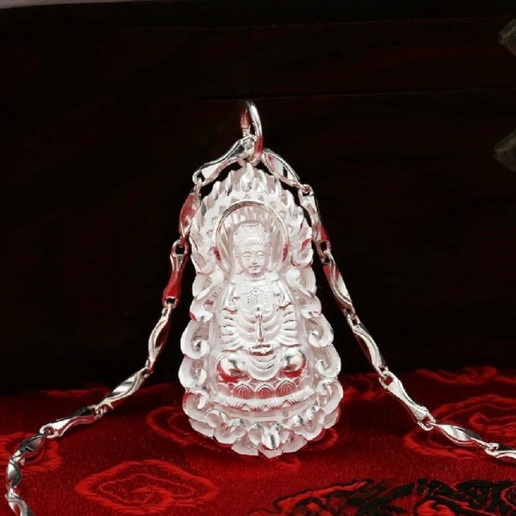 首飾り メンズ レディース 観音像 しろがね色999 シャンデリアいの一番 手当て 仏像 和風 付属品
