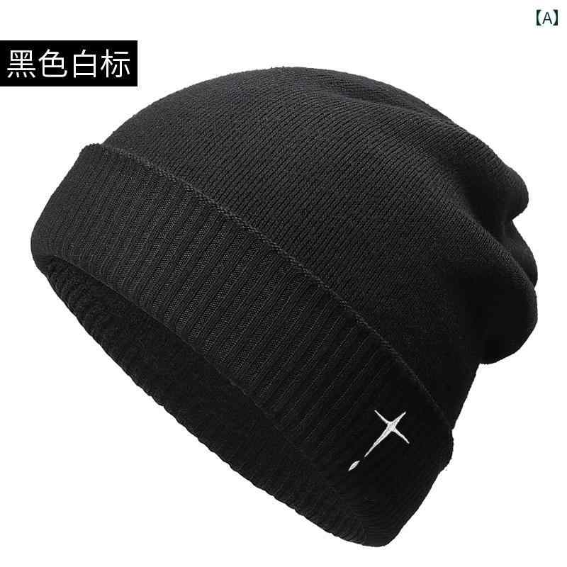 秋冬 クール 男性は 黒い 防寒 大きいサイズ 暖かい ウール ニット帽 厚手 耳 保護 帽子お 勧め.カラフルカラーオシャレ