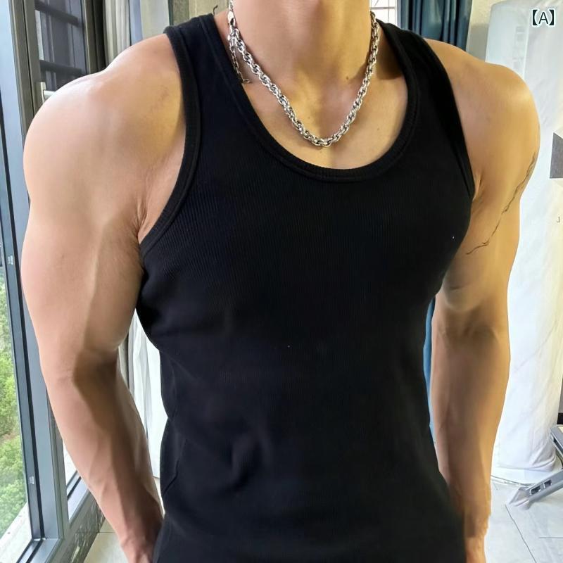 アメリカ ネジ 付き ベスト メンズ 綿 夏 ノースリーブ ハードル フィットネ スポーツ スウェットカラフルカラーオシャレ