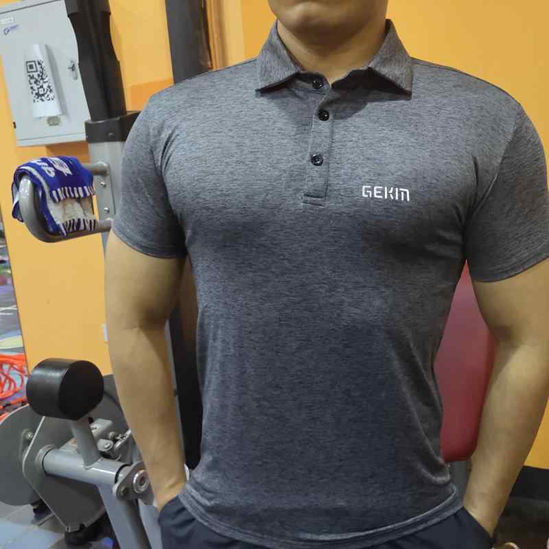 ポロシャツ 男性用 トップス コットン 接触冷感 半袖 Tシャツ 運動 普段使い スポーティー 部屋着 ブラック ホワイト ブルー グレー オレンジ 大きいサイズ