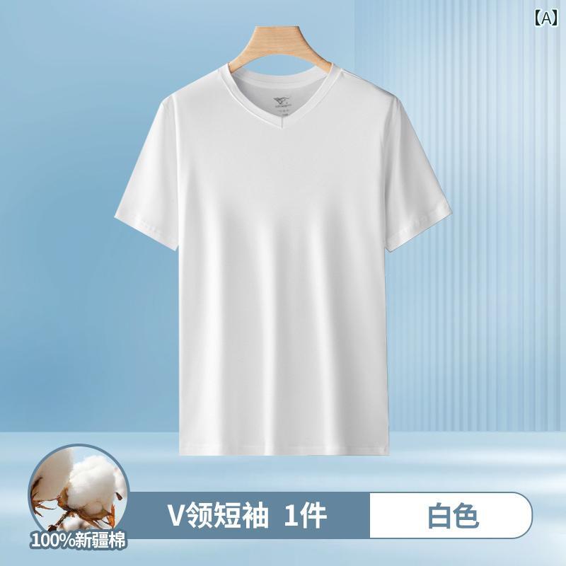 メンズ 半袖 下着 綿 スイートハート インナー Tシャツ Vネック ローネック 老人 スウェットカラフルカラーオシャレ