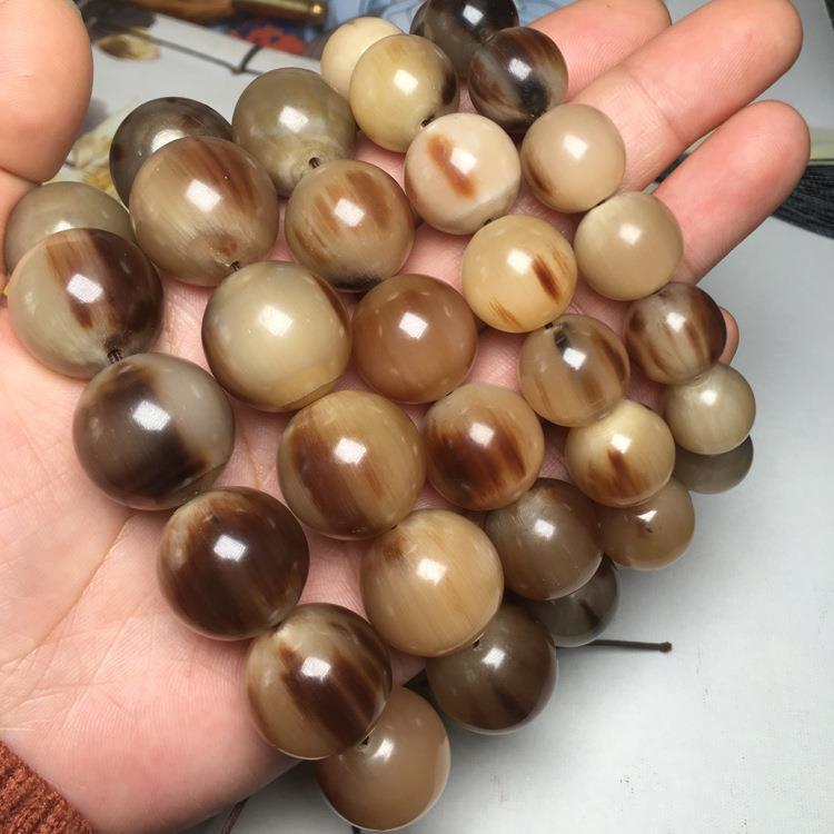 ブレスレット メンズ 男性用 チベット産 ヤク角 数珠 念珠 血絲模様 アクセサリー 12mm 14mm 16mm 18mm 20mm 25mm
