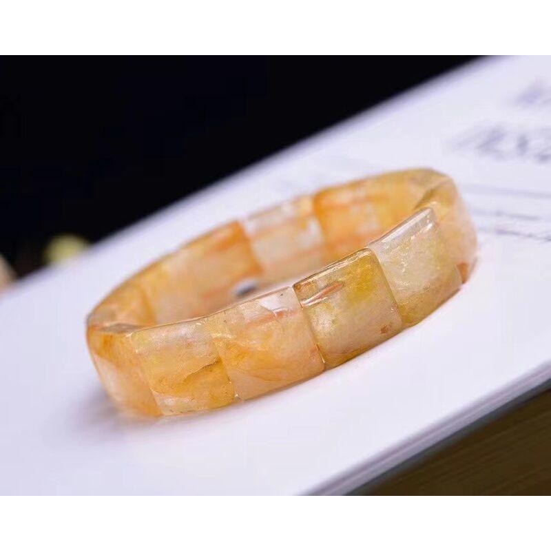 ブレスレット レディース メンズ 水晶 黄膠花 手作り アクセサリー(x3)