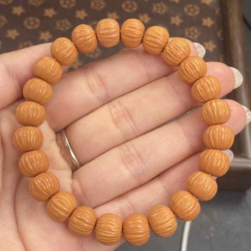 ブレスレット メンズ 男性用 数珠 核桃 くるみ 京八・眺 南瓜型 アクセサリー