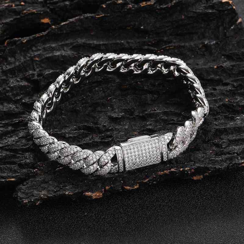 ブレスレット メンズ レディース キューバンチェーン ジルコニア 幅10mm HIPHOP ヒップホップ ラッキーアイテム ストリート スタイル ゴールドカラー 電気メッキ加工 7インチ 8インチ 9インチ
