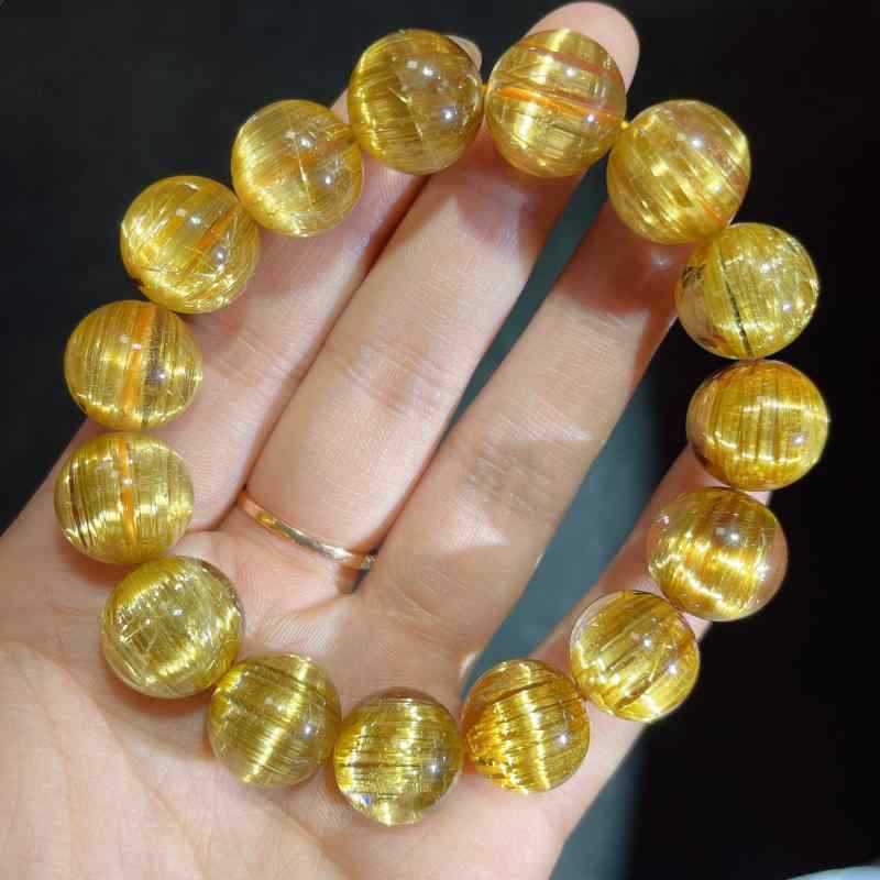 ブレスレット メンズ レディース 金発水晶 石 黄水晶 108玉 形状記憶 バングル 男女兼用 6mm 7mm 8mm 9mm 10mm 11mm 12mm 13mm 14mm 15mm 16mm