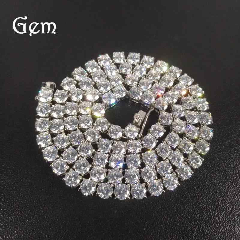 ネックレス メンズ 男性用 ステンレス ジルコニア 5mm ?? hiphop アクセサリー ゴールド ゴールド シルバー シルバー 一排 18インチ 20インチ 22インチ 24インチ|LINEAR shop