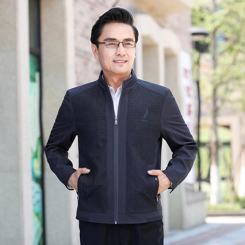ジャケット 男性用 春秋 薄手 40代 50代 カジュアル ゆったり 普段使い ポリエステル 杢調 ダークグレー カーキ(x3) 4,526円