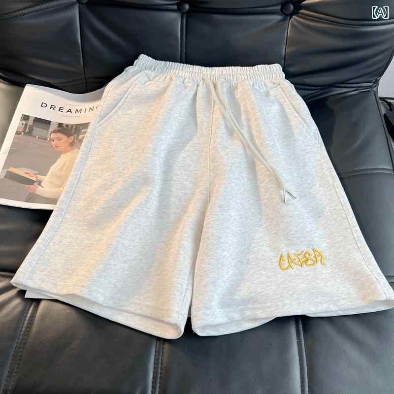 立体 刺繍 スポーツ ショートパンツ メンズ 夏 薄手 アメカジ ゆったり 厚手 ワンポイント ストリート カジュアル 男性 おしゃれ